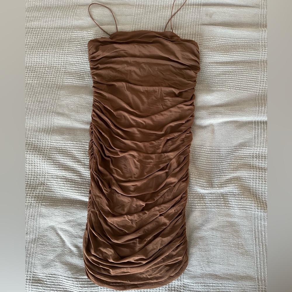 Forever 21 brown mesh mini dress